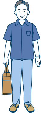 旅行中の男性