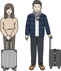 旅行中のカップル